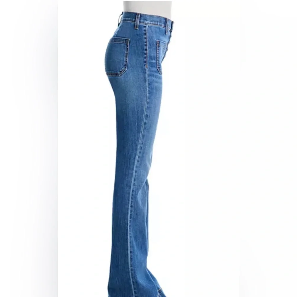 Ramy Brook Medium Blue High-Rise Flare Jeans